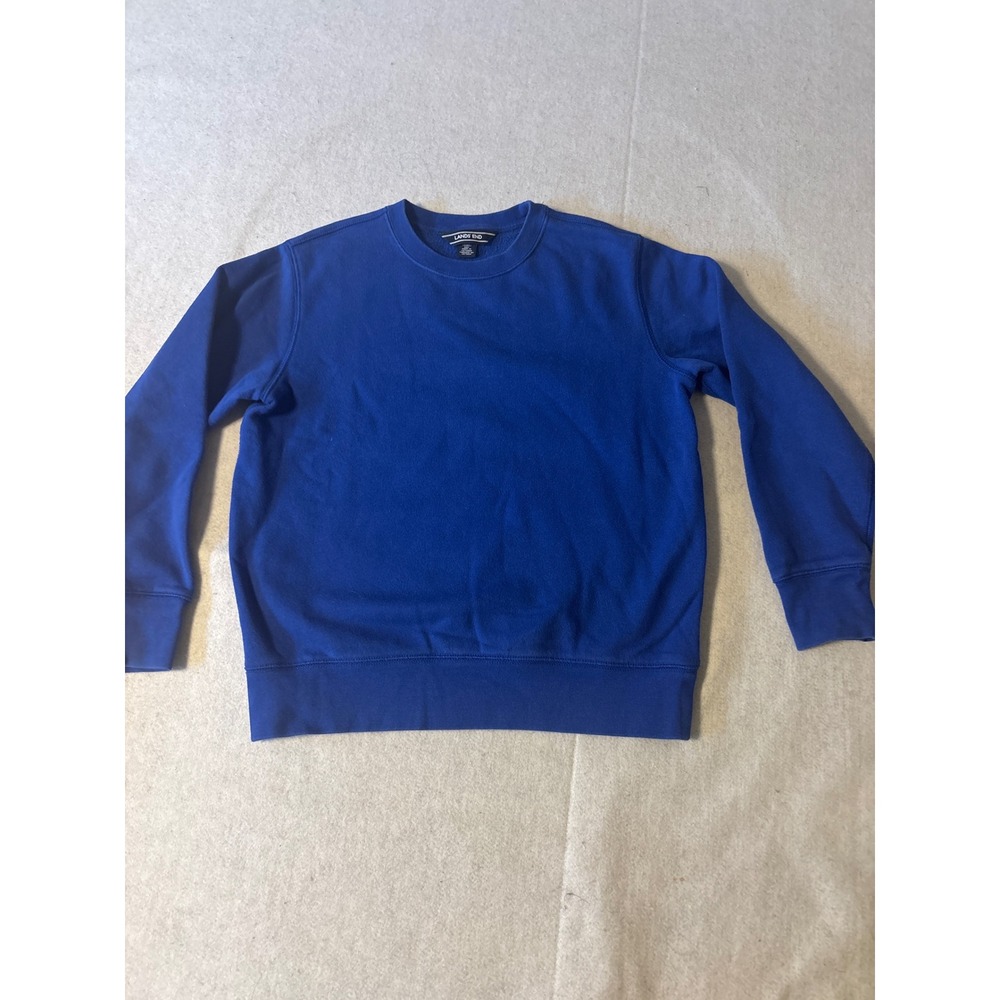 Lands' End‎ Sweatshirt Kids Size M 10-12 Blue Fleece Pullover